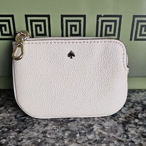 Kate Spade Cream Coin Pouch with Gold Accent